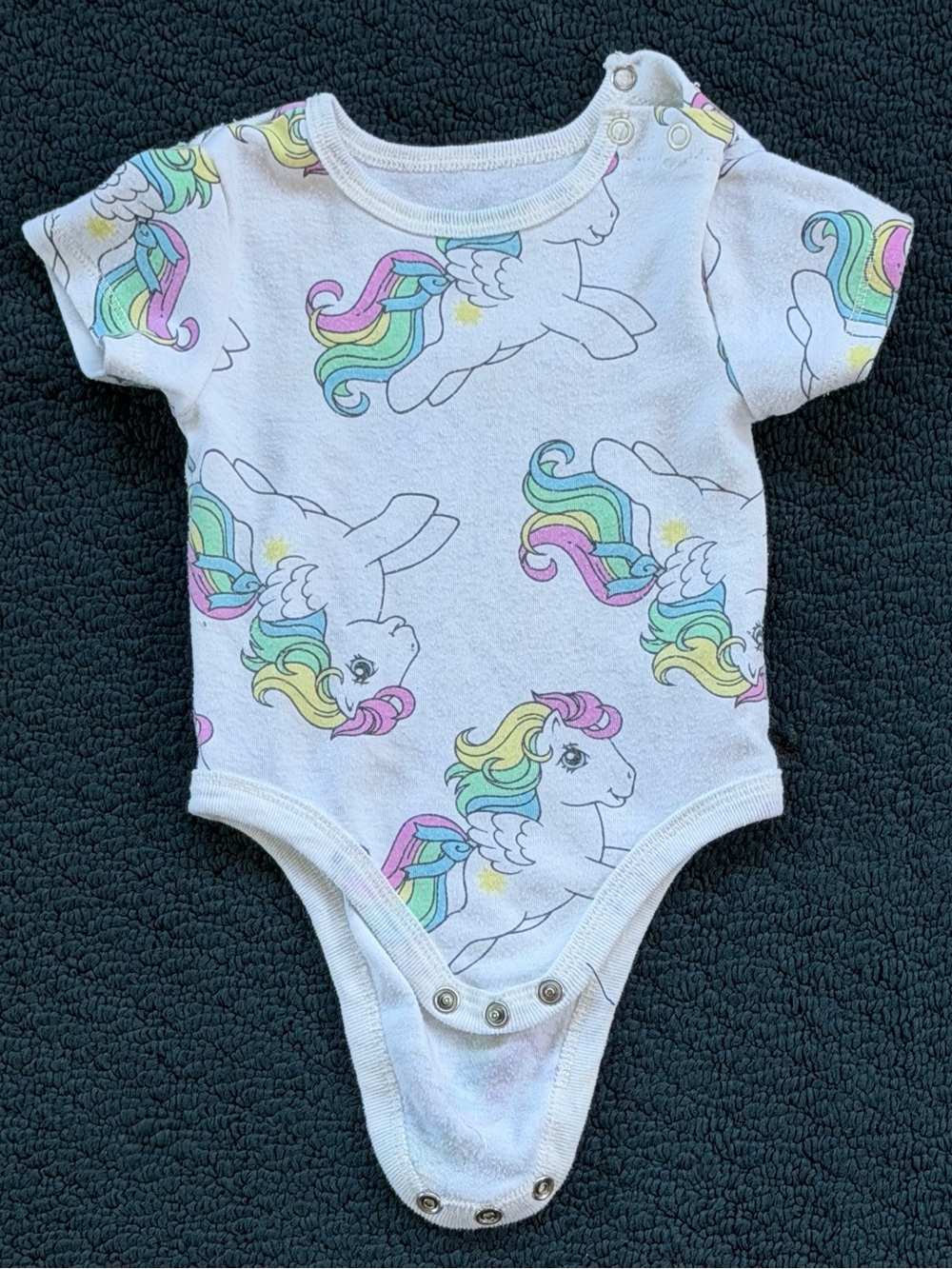 My Little Pony White One-Piece with Pastel Rainbow Mane Print